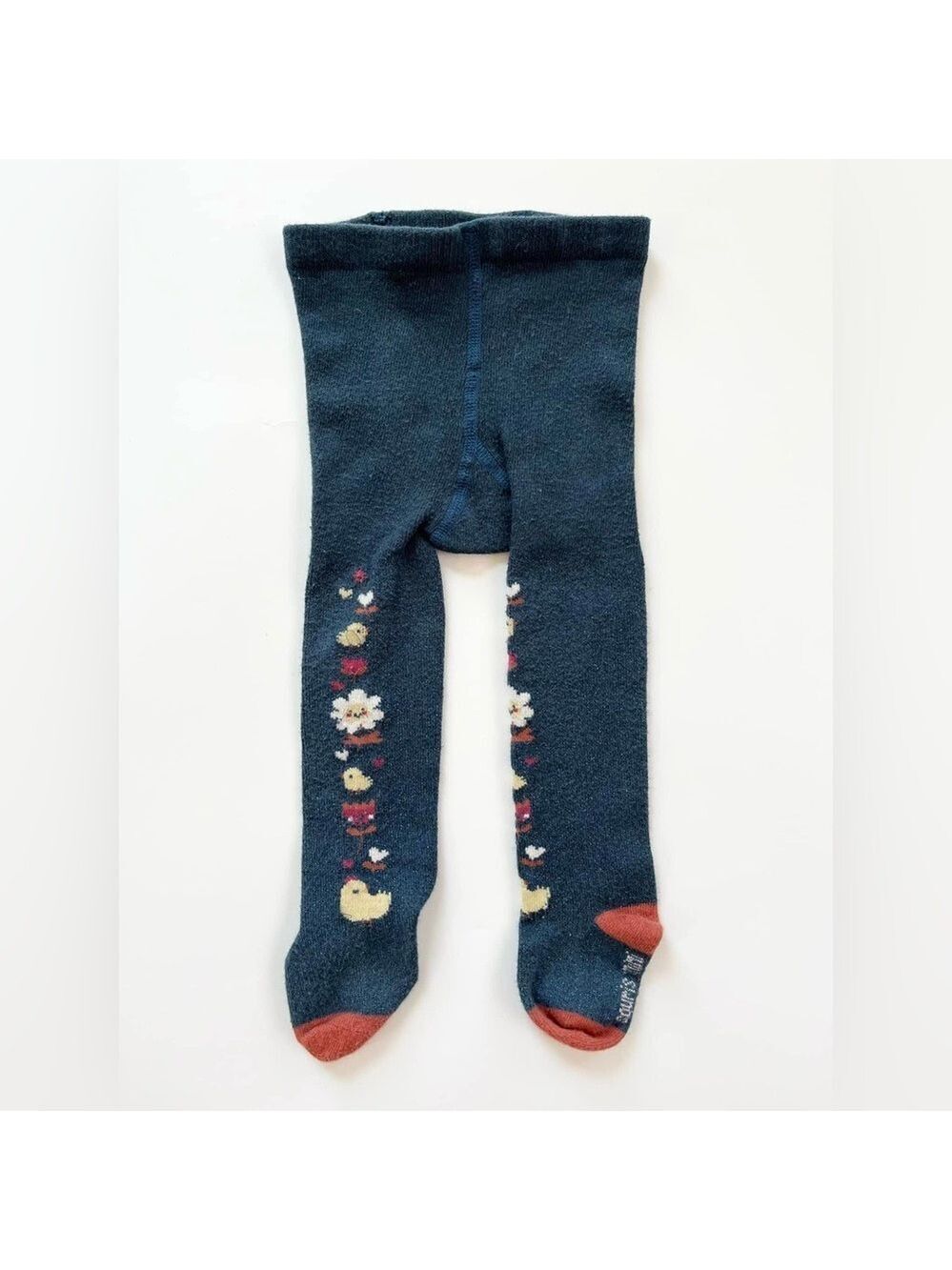 Souris‎ Mini Blue and Red Floral Tights with Unique Patterns